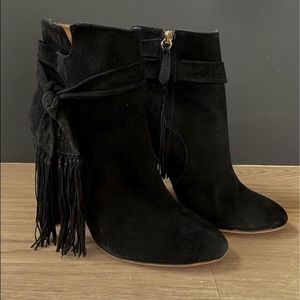 Aquazzura Black Suede Booties size 39